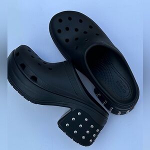Crocs Unisex Adult Siren Studded Clog Black with silver studs Men 10 /WMN 12